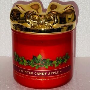 Bath & Body Works Winter Candy Apple BOW 3 Wick Candle 14.5 Oz